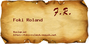 Foki Roland névjegykártya